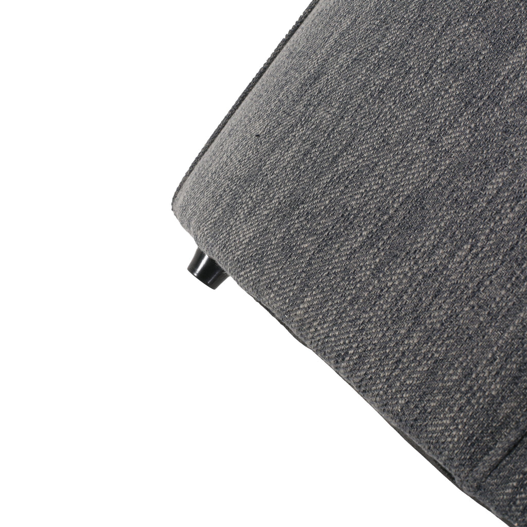 Contemporary Ottoman With Tonal Piping And Button Tuft Design
