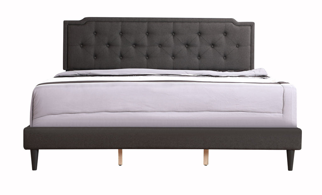 Button Tufted Upholstered Bed with Charming Design - Multiple Colors