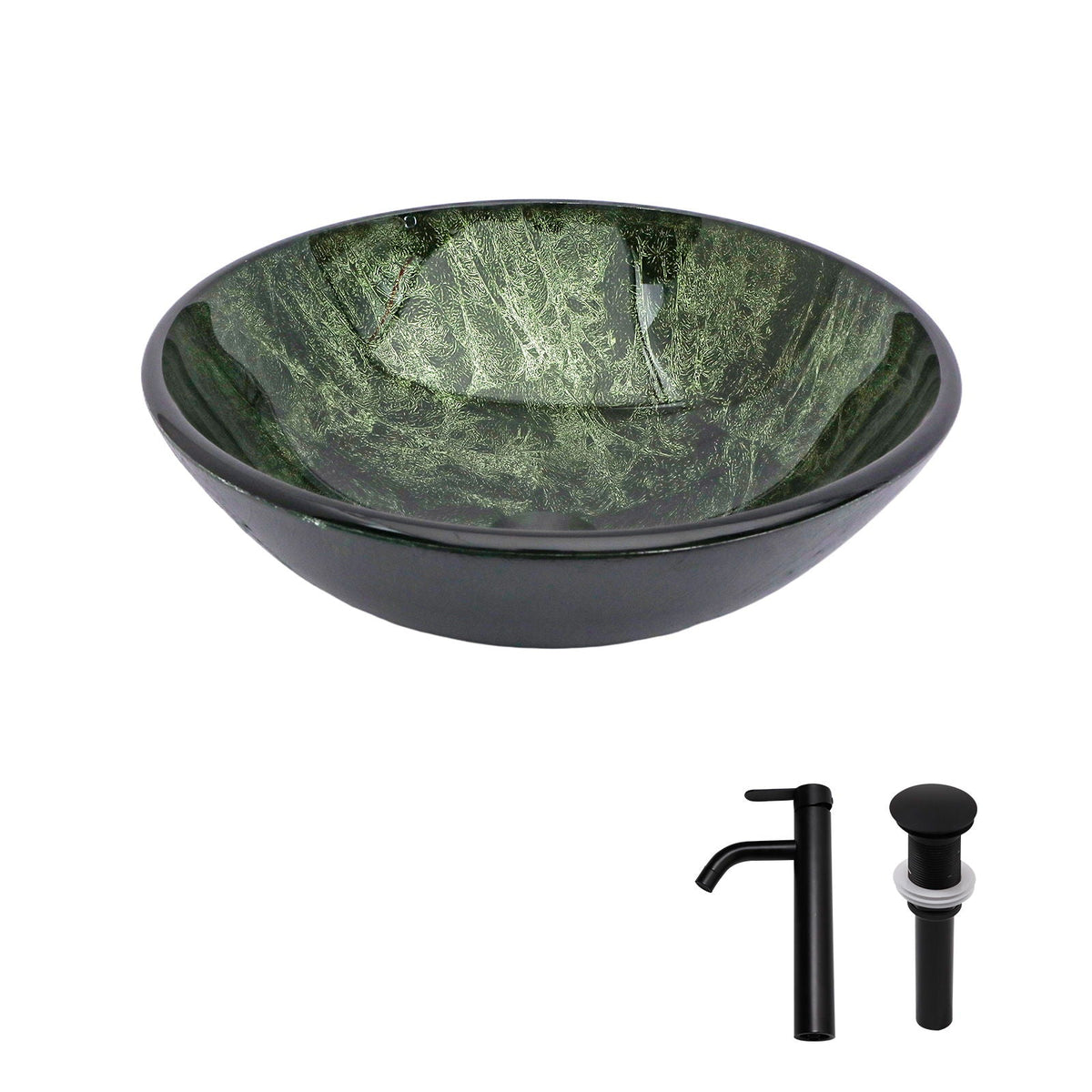 Vessel Sink With Faucet And Pop-Up Drain