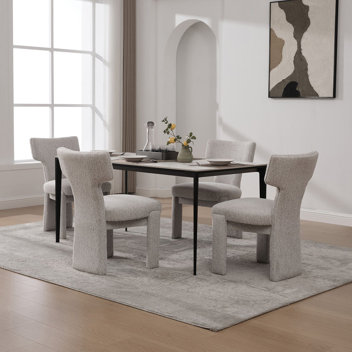 Armless Curved Back Accent Chairs