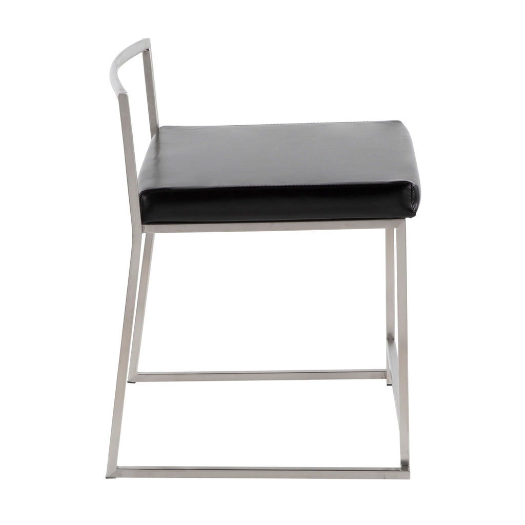 Contemporary Stackable Dining Chair Set with Metal Frame - Blue or Black