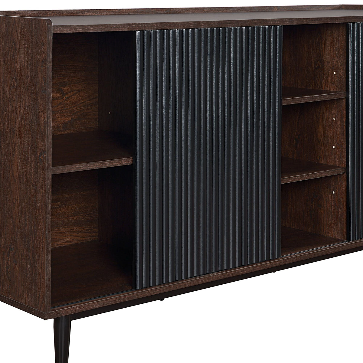 Fluted Sideboard with Adjustable Storage - Black or Blue