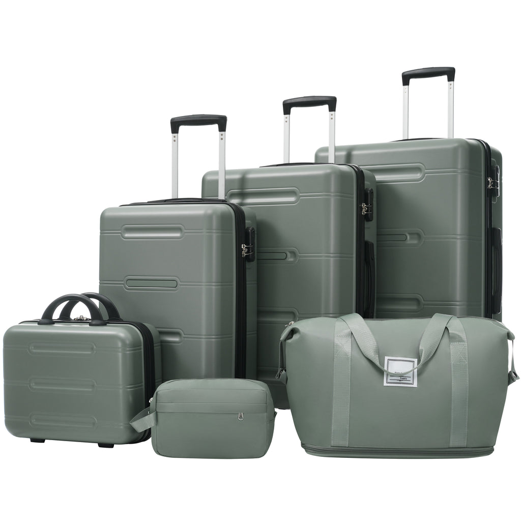 6 Piece Lightweight Hardshell Luggage Set with Spinner Wheels