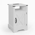 Farmhouse Nightstand with Charging Station & Storage - Multiple Colors