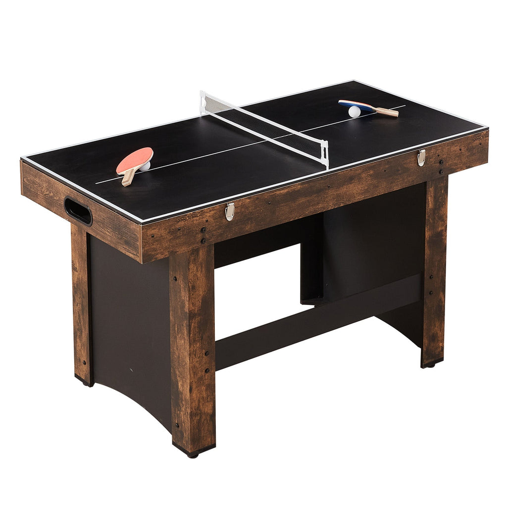 54" 3-in-1 Air Hockey Table with Foosball and Ping Pong