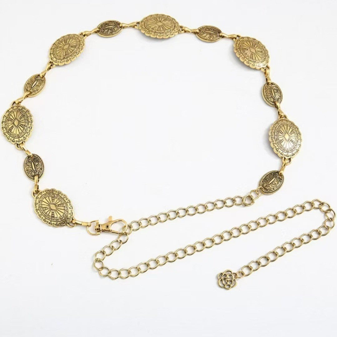 European And American High Sense Fashion Metal Waist Chain