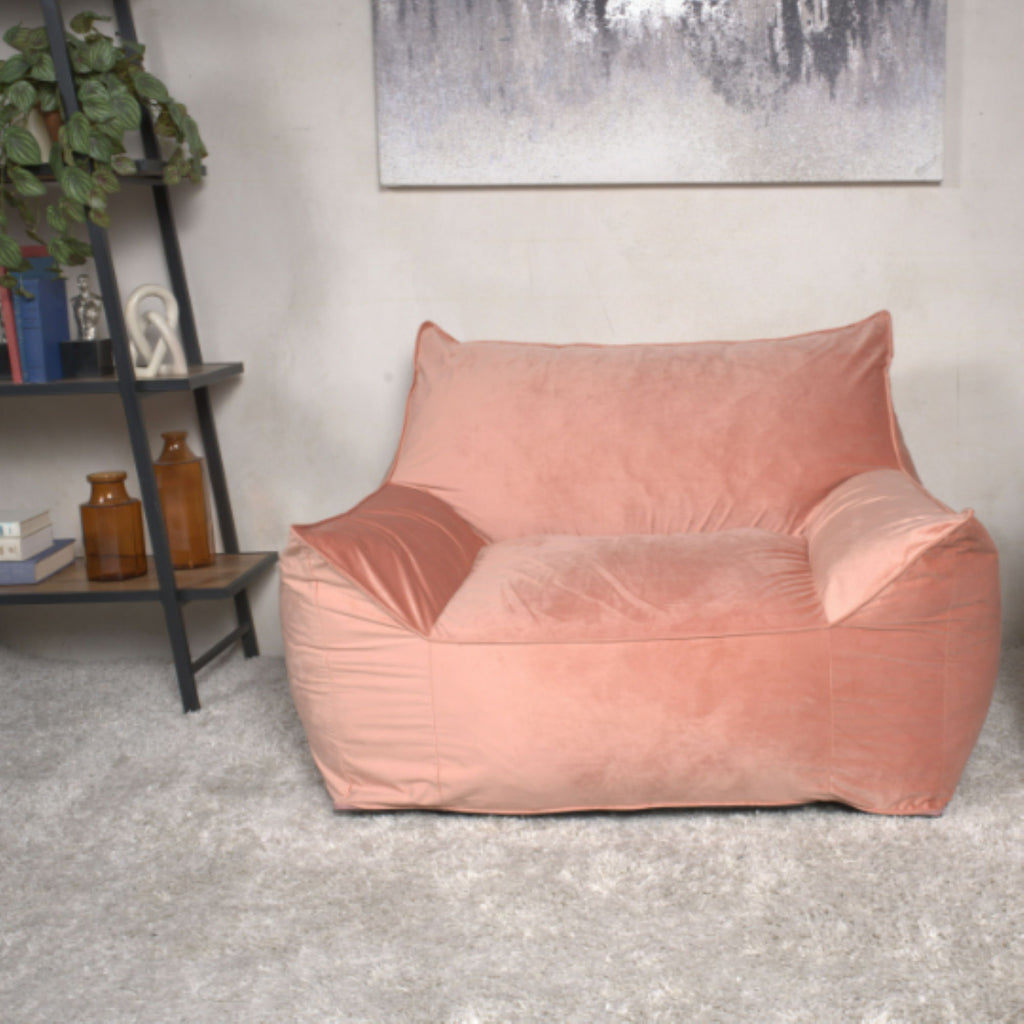 Allea Bean Bag Chair with Armrests - Fabric - Multiple Colors