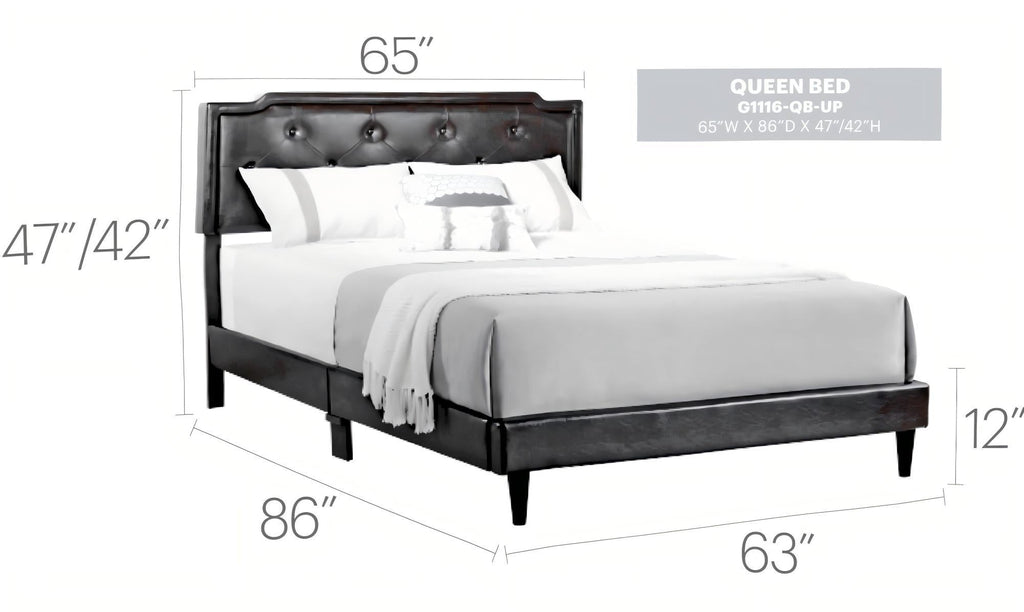 Button Tufted Upholstered Bed with Charming Design - Multiple Colors