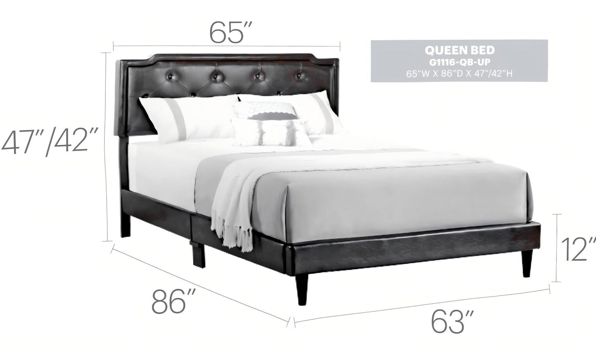 Button Tufted Upholstered Bed with Charming Design - Multiple Colors