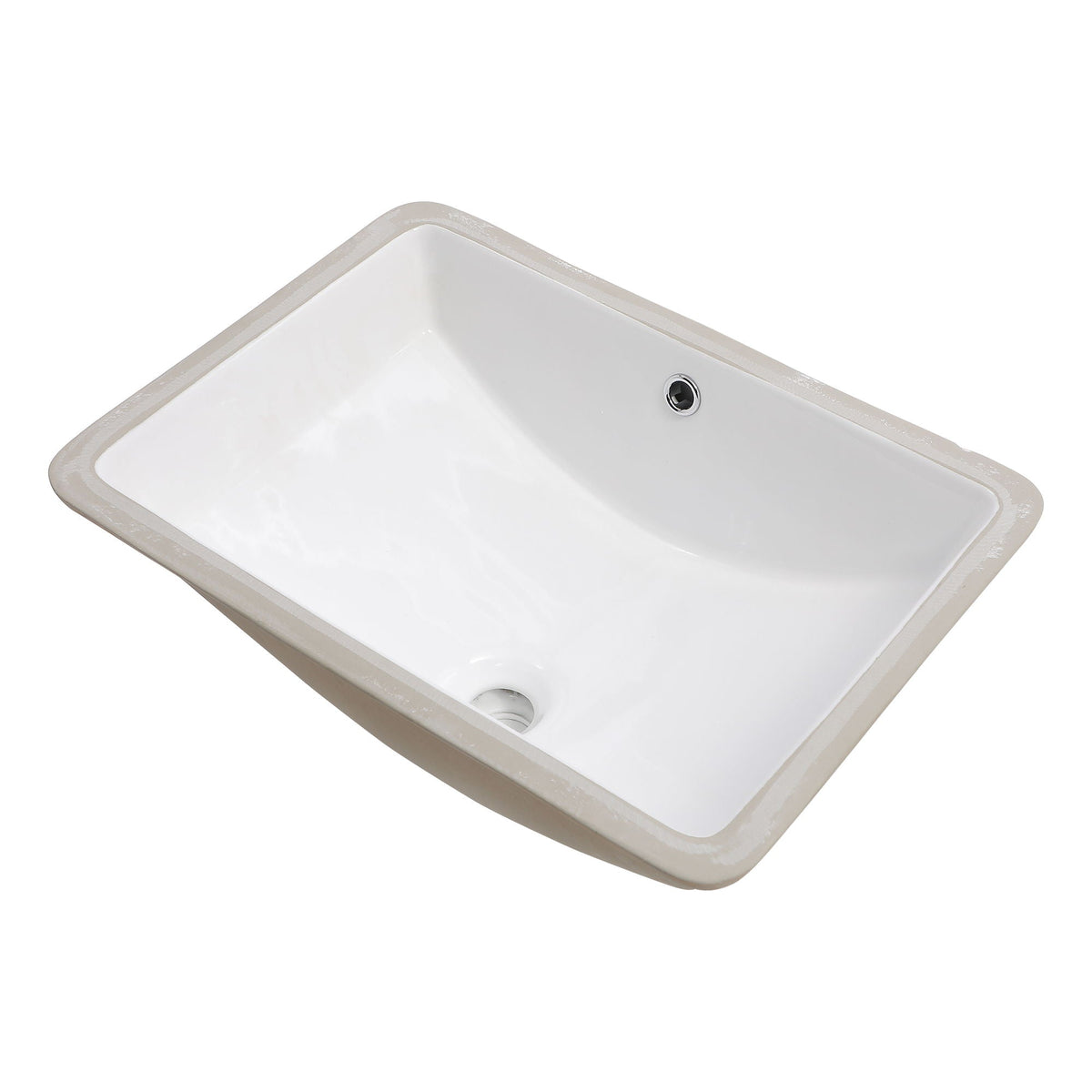 Modern Ceramic Undermount Bathroom Sink with Overflow - White or Black