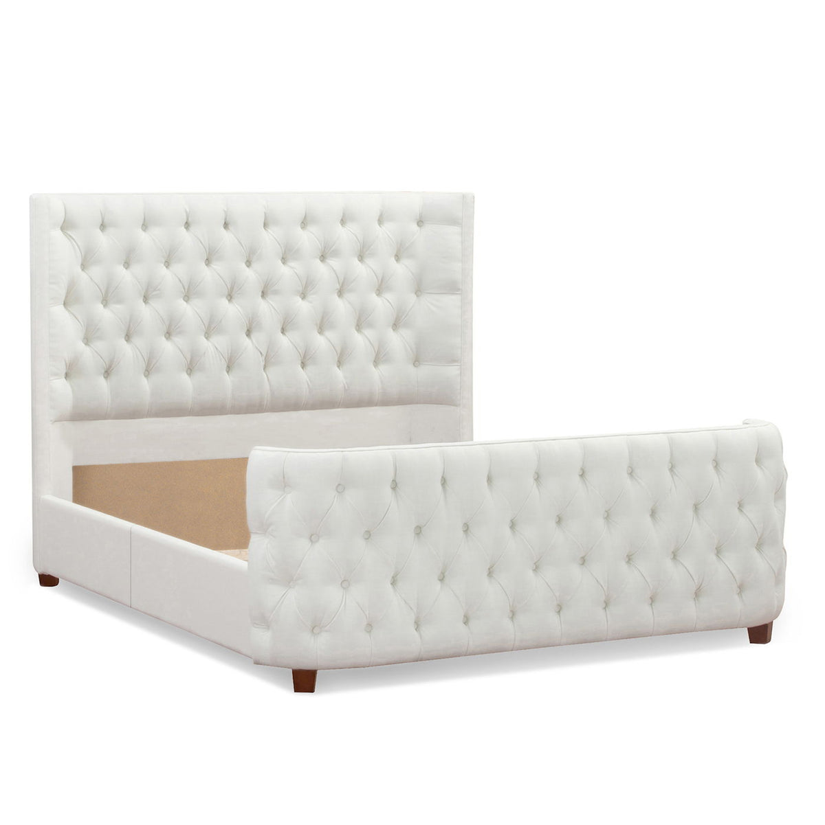 Tufted Panel Bed with Wingback Headboard and Footboard - Multiple Colors