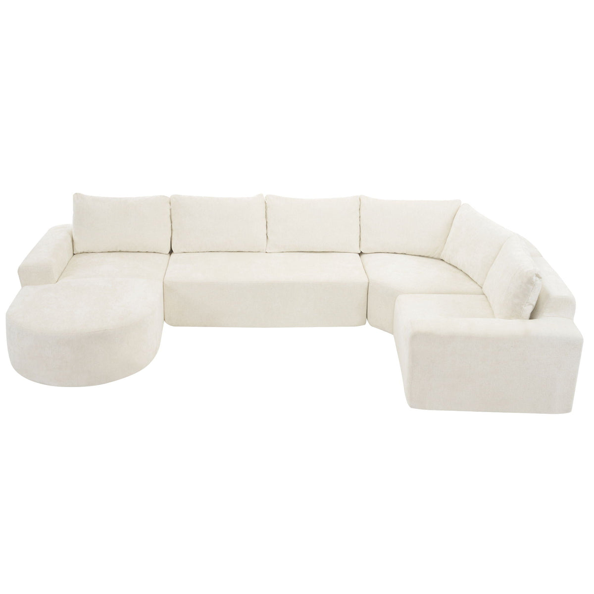 Modular Cloud Sectional Sofa Set with Deep Seating - Choose Beige, Dark Gray, or Dark Brown