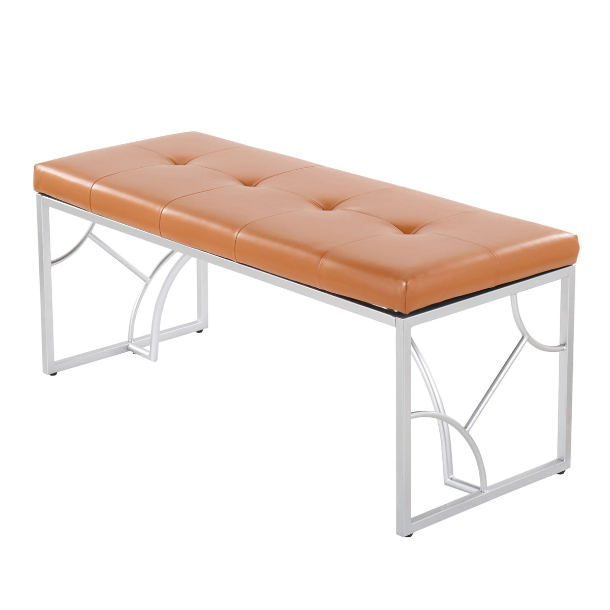 Elegant Contemporary Upholstered Bench with Metal Frame - Multiple Colors