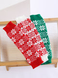 Girls Women Snowflake Print Autumn Winter Lady Knee Length Leggings Thick Warm Female Soft Knitted Boot Socks Leg Warmers