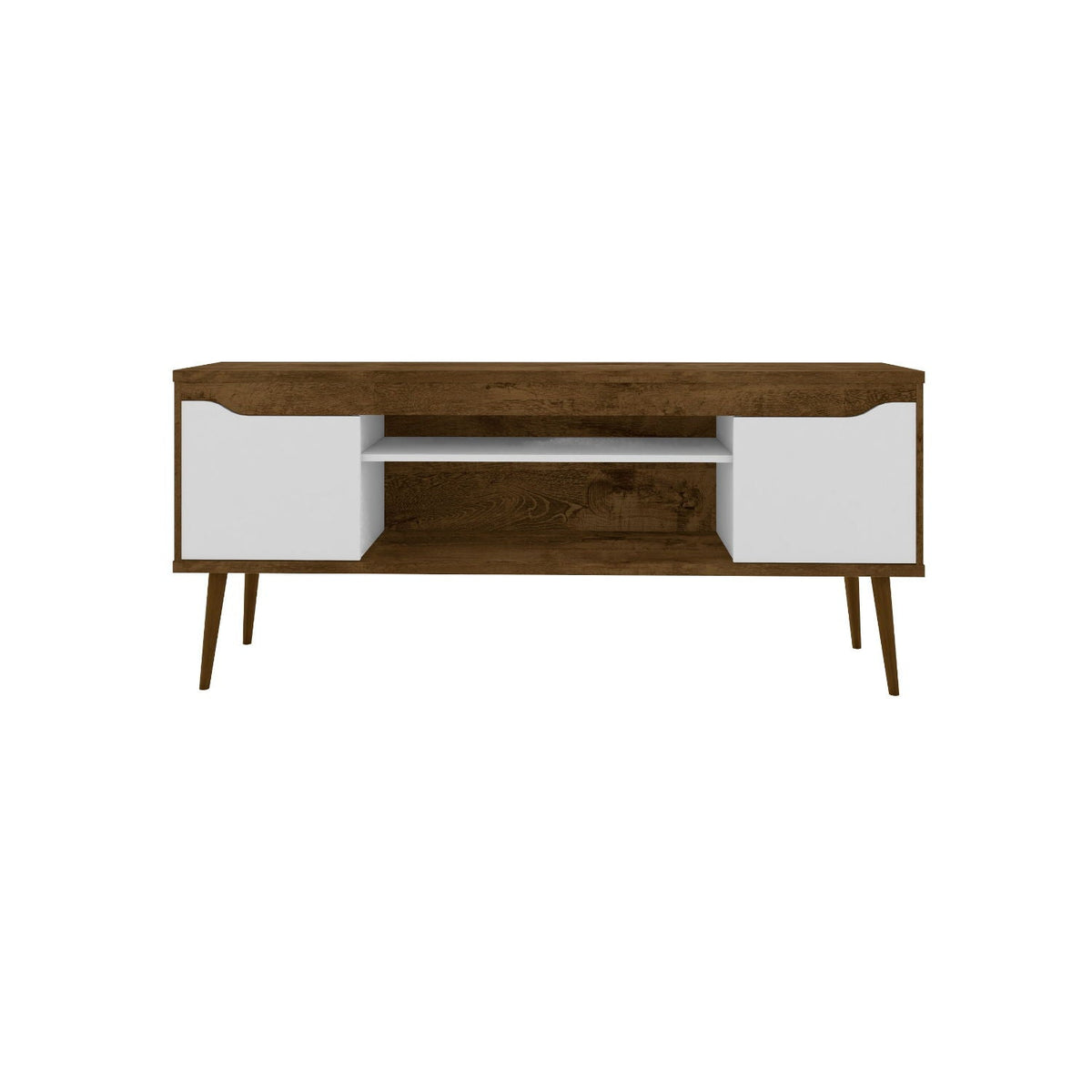 Modern Design TV Stand with Concealed Storage - White or Yellow