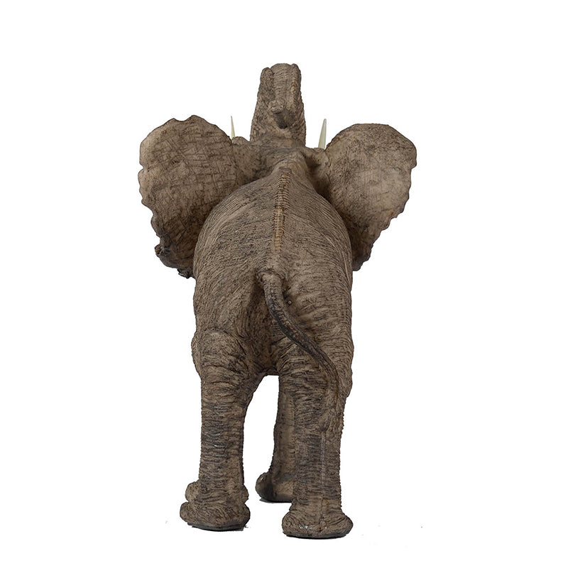 Polyresin Elephant Accent Decorative Object with Trumpeting Design - Black/Polyresin