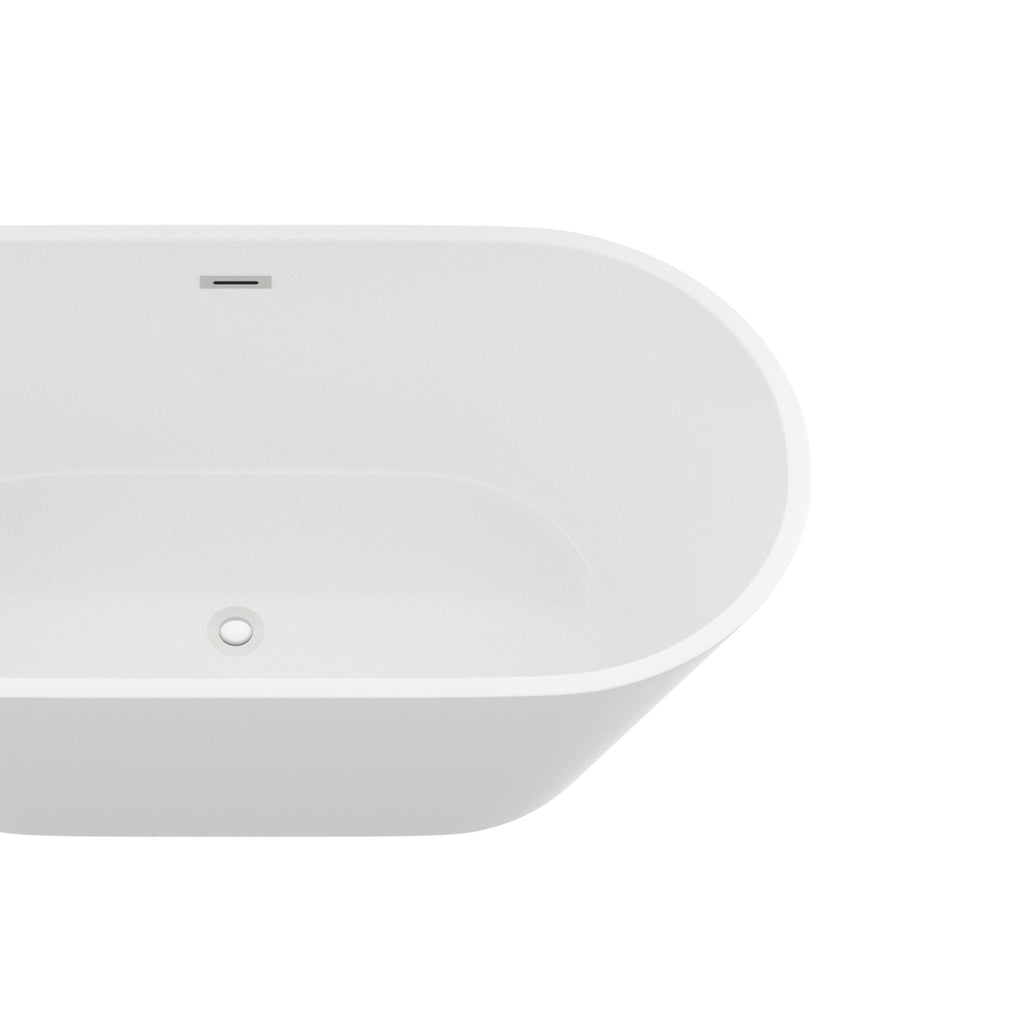 Gloss Freestanding Bathtub With Drain, Stand Alone Soaking Tub