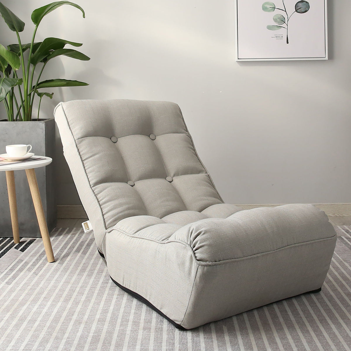 Reclining Japanese Chair with Adjustable Back - Fabric
