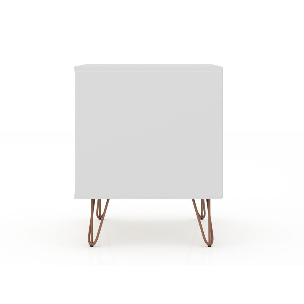 White Nightstand with 2 Drawers - Modern Storage Solution