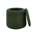 Elegant Round Storage Ottoman with Built-In Storage - Dark Green or Beige