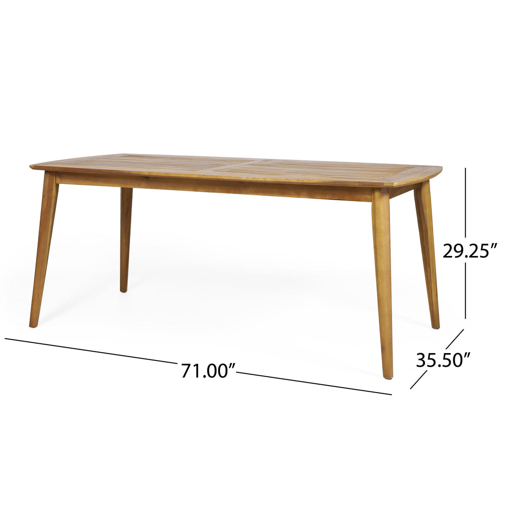 Outdoor Dining Table with Acacia Wood Frame, Teak