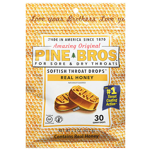 Pine Bros Sore Throat Softish Drops Real Honey