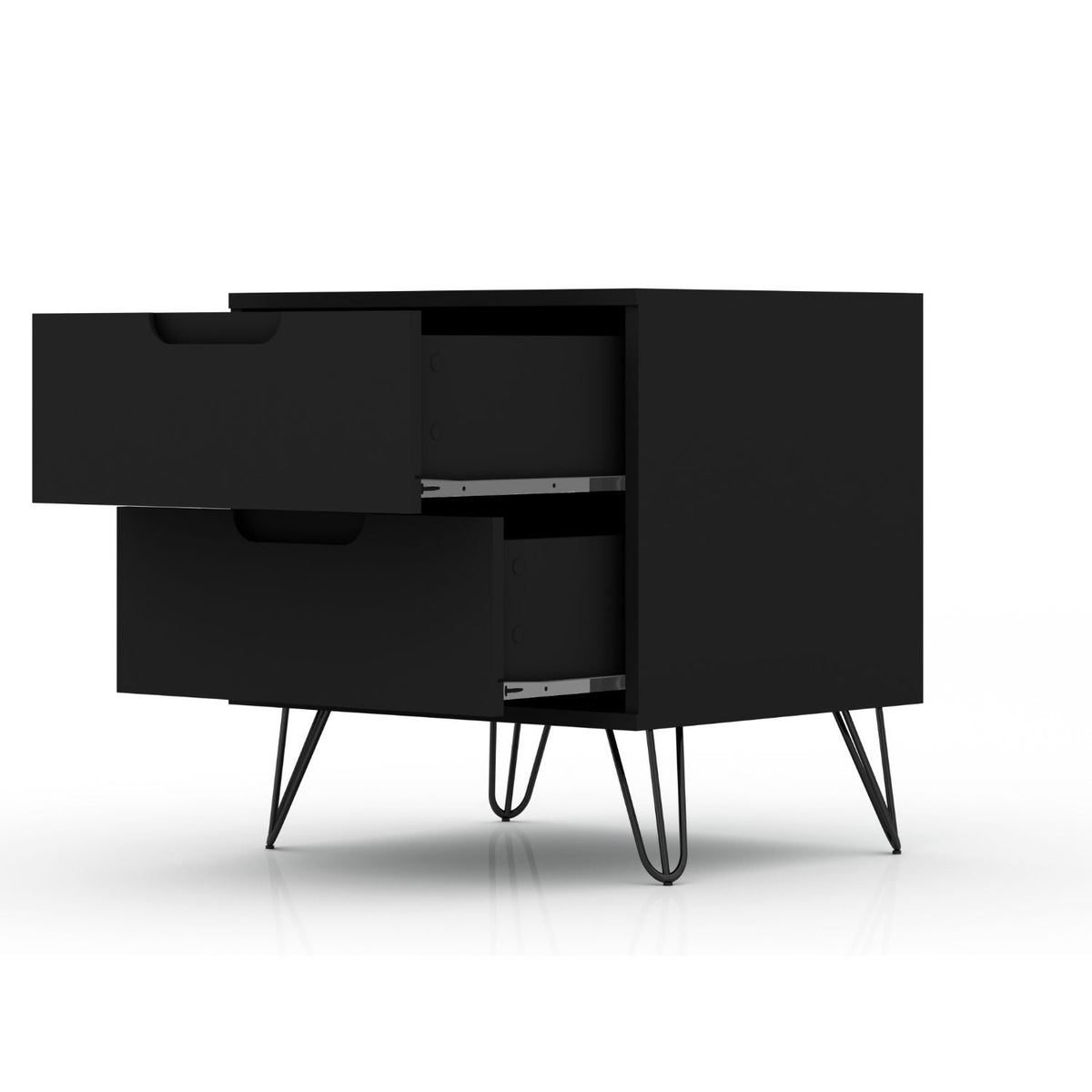 2 Drawer Nightstand with Durable Splayed Legs - Multiple Colors