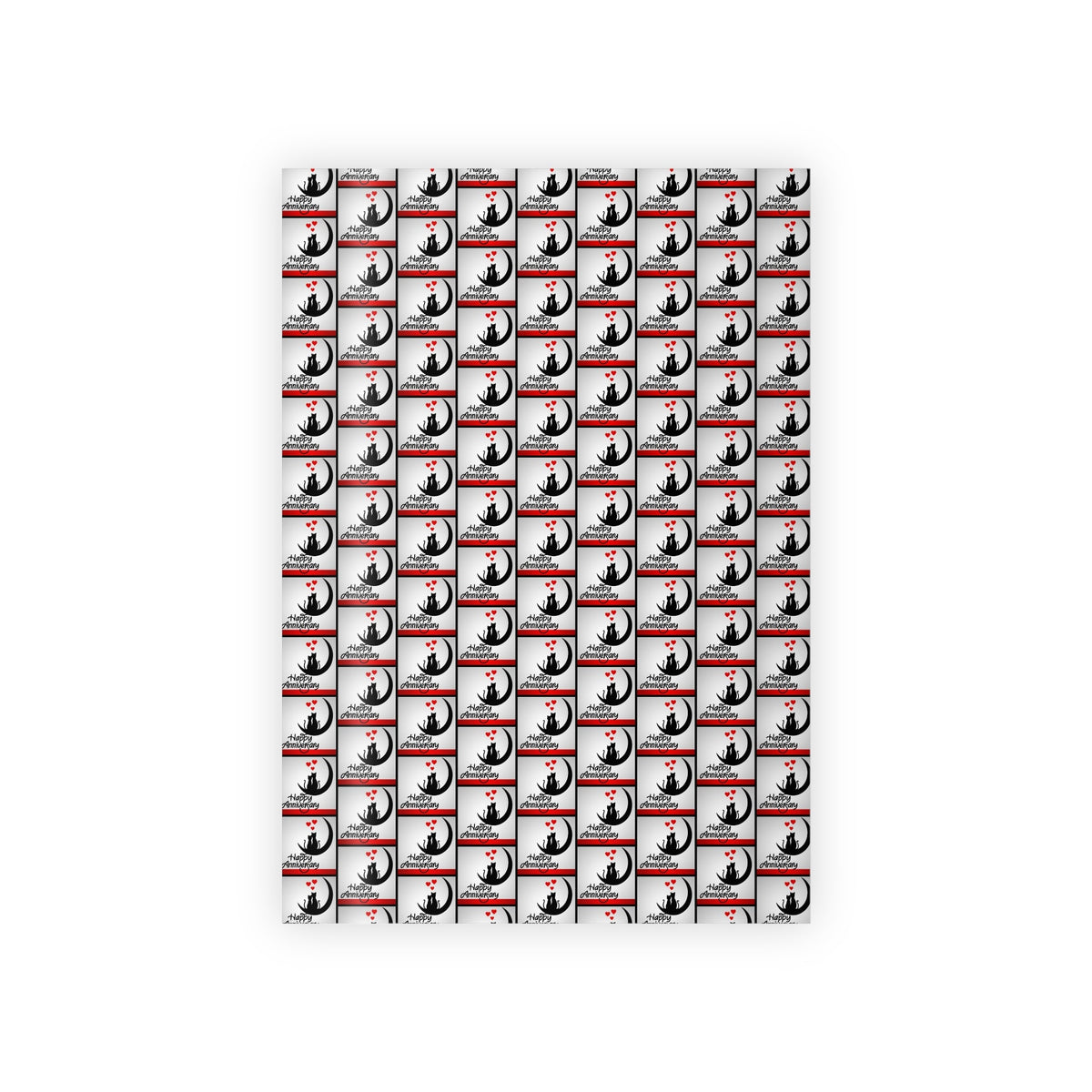 Happy Anniversary Kitties Wrapping Paper Roll - 1pc