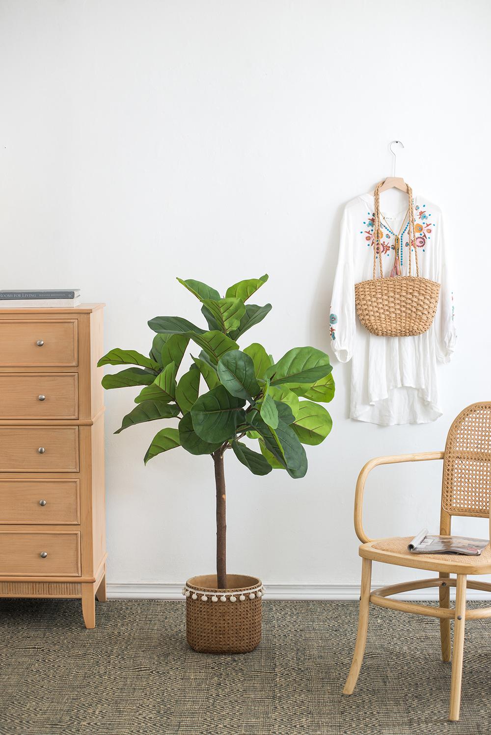 Fiddle Fig Leaf Artificial Tree with 40 Leaves - Green