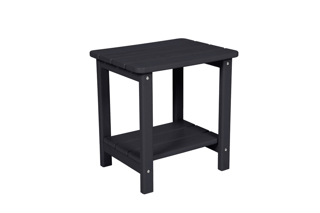 Folding Adirondack Chair with Side Table, 3-Piece Set - Black Wood Texture