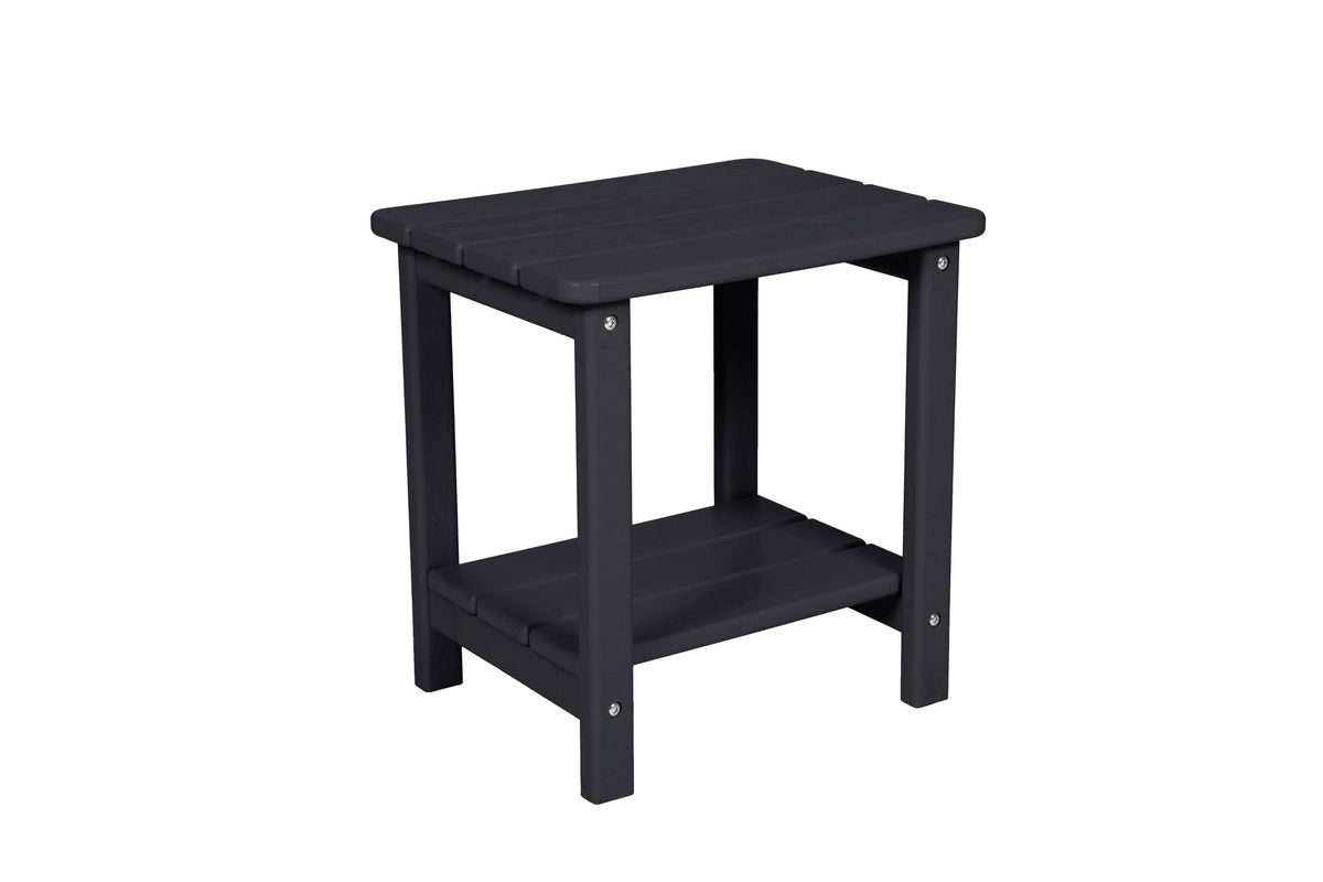 Folding Adirondack Chair with Side Table, 3-Piece Set - Black Wood Texture