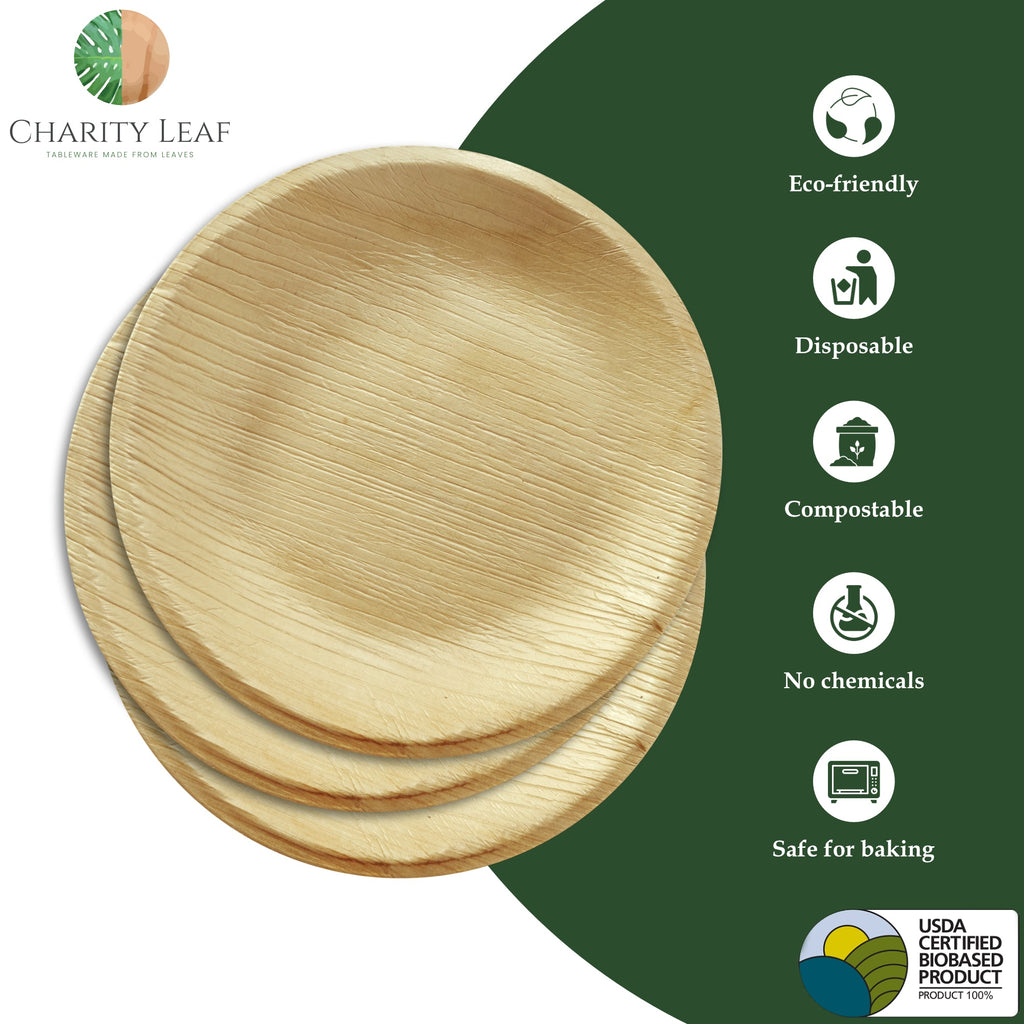 7" Inch Round Natural Disposable Bamboo Plate