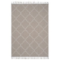 Guros Collection 4' x 6' Area Rug with Stain-Resistant Polypropylene - Ivory or Grey+White