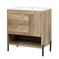 Bathroom Vanity Cabinet With Sink - Natural Wood