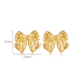 Euro-American Bow Earrings, 18K Copper Plating