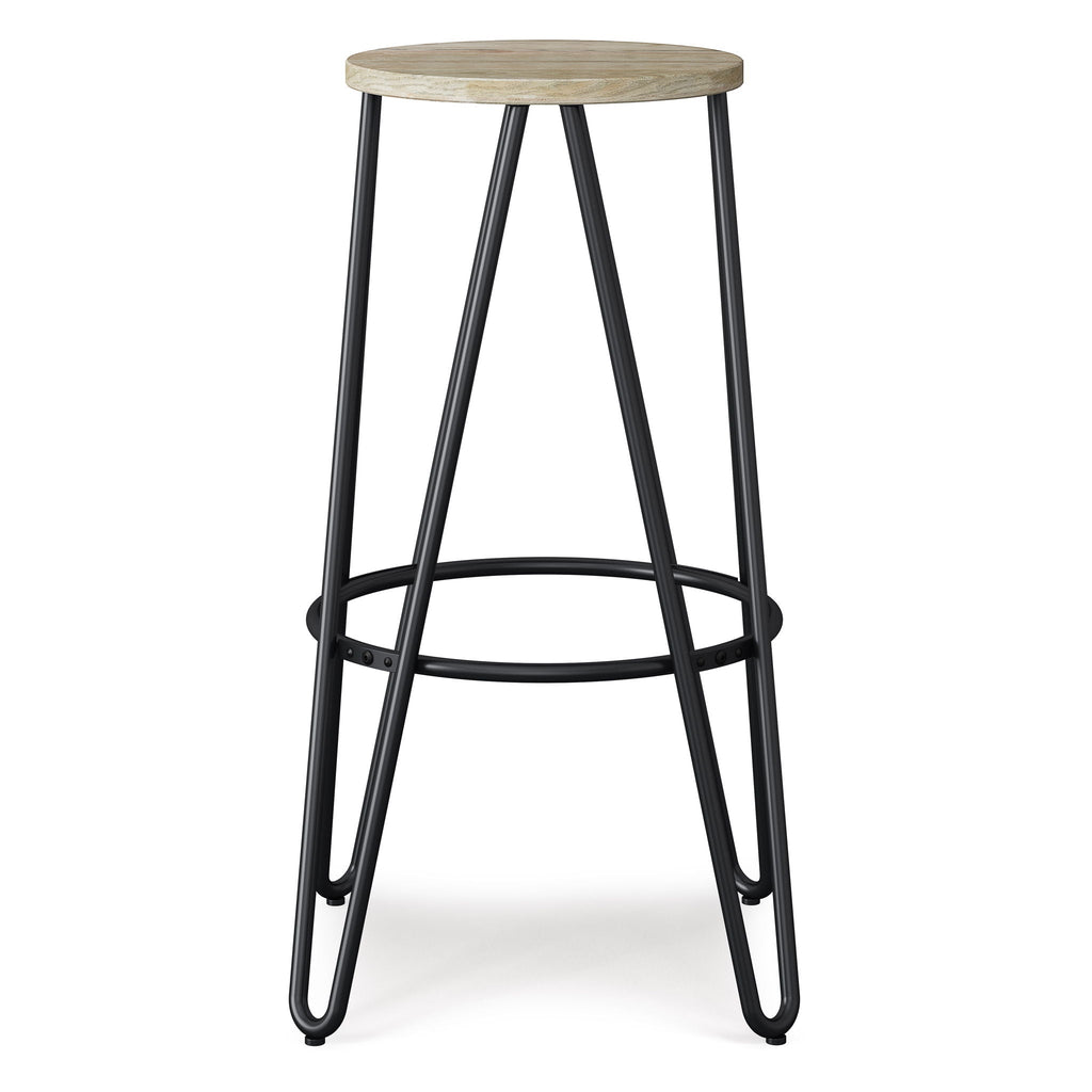 Multifunctional Metal Counter Height Stool with Solid Wood Seat - Dark Brown or Beige