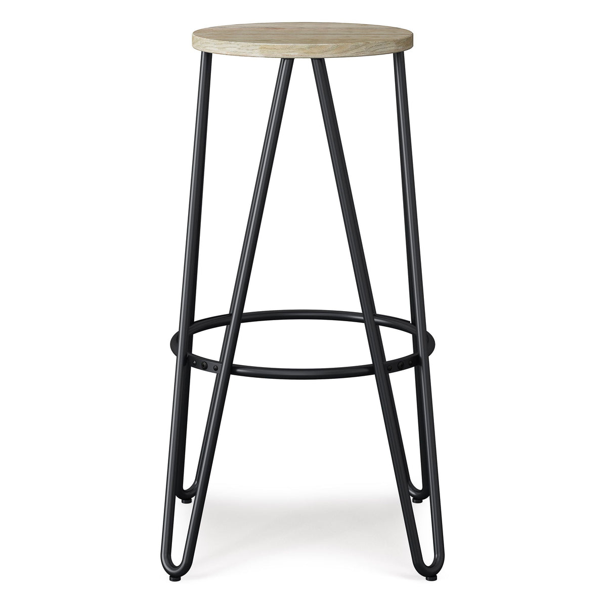 Multifunctional Metal Counter Height Stool with Solid Wood Seat - Dark Brown or Beige
