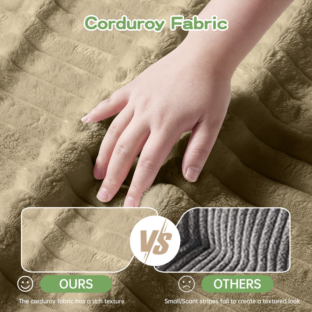 Modern Slipcovered 2-Seat Sofa Couch with Removable Covers - Camel Corduroy