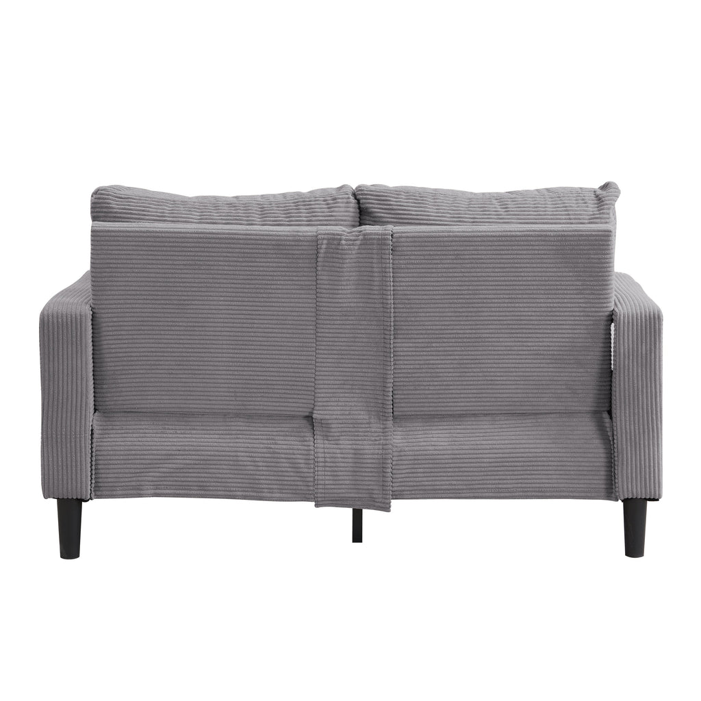 Modern Upholstered Light Gray Loveseat Sofa with Wooden Frame for Small Spaces