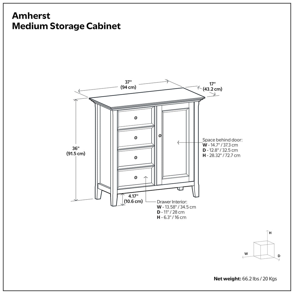 Handcrafted Medium Storage Cabinet with Adjustable Shelves - Dark Brown, Light Brown, Black, White