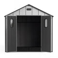 8x8 Ft Resin Outdoor Storage Shed with Floor - Weatherproof Resin