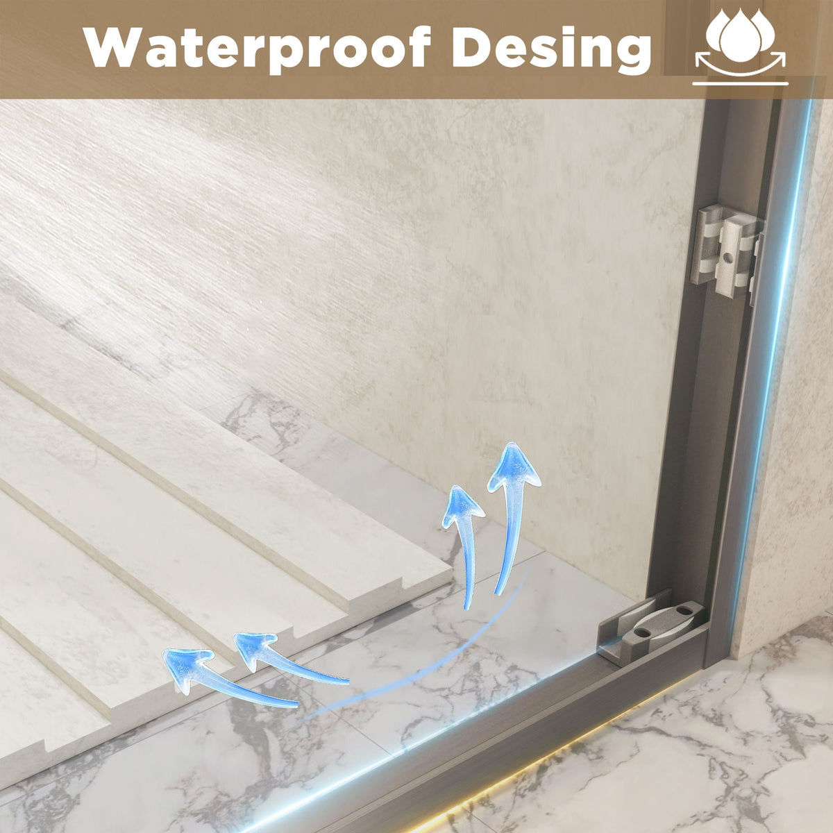 Double Sliding Shower Door with Explosion Proof Film - Black, Gray, or Dark Gray