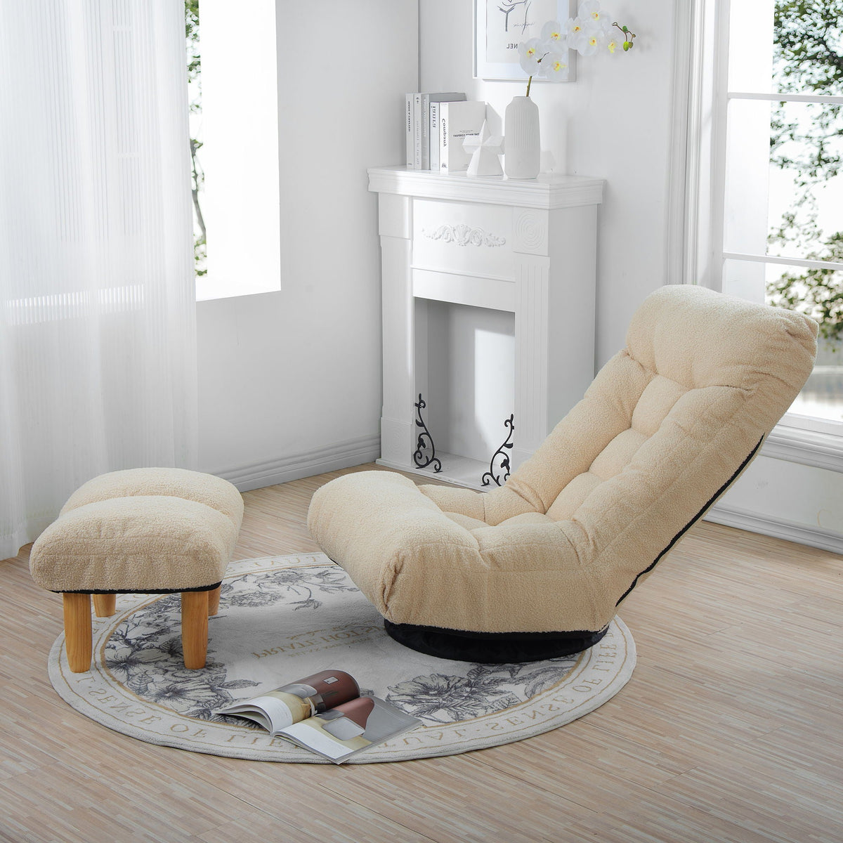 Adjustable Japanese Reclining Floor Chair Sofa With Metal Frame