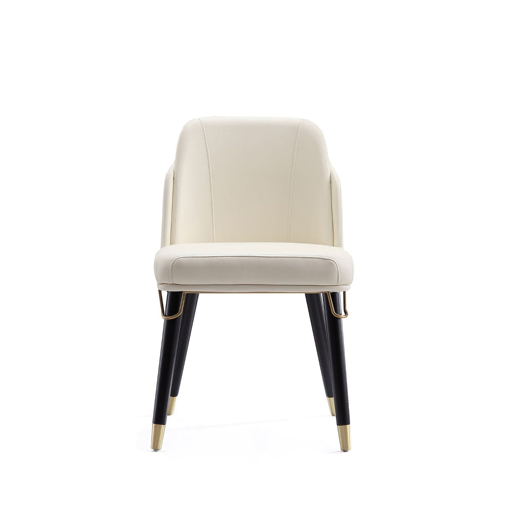 Estelle Dining Chair with Metal Accents – Dark Gray or Beige
