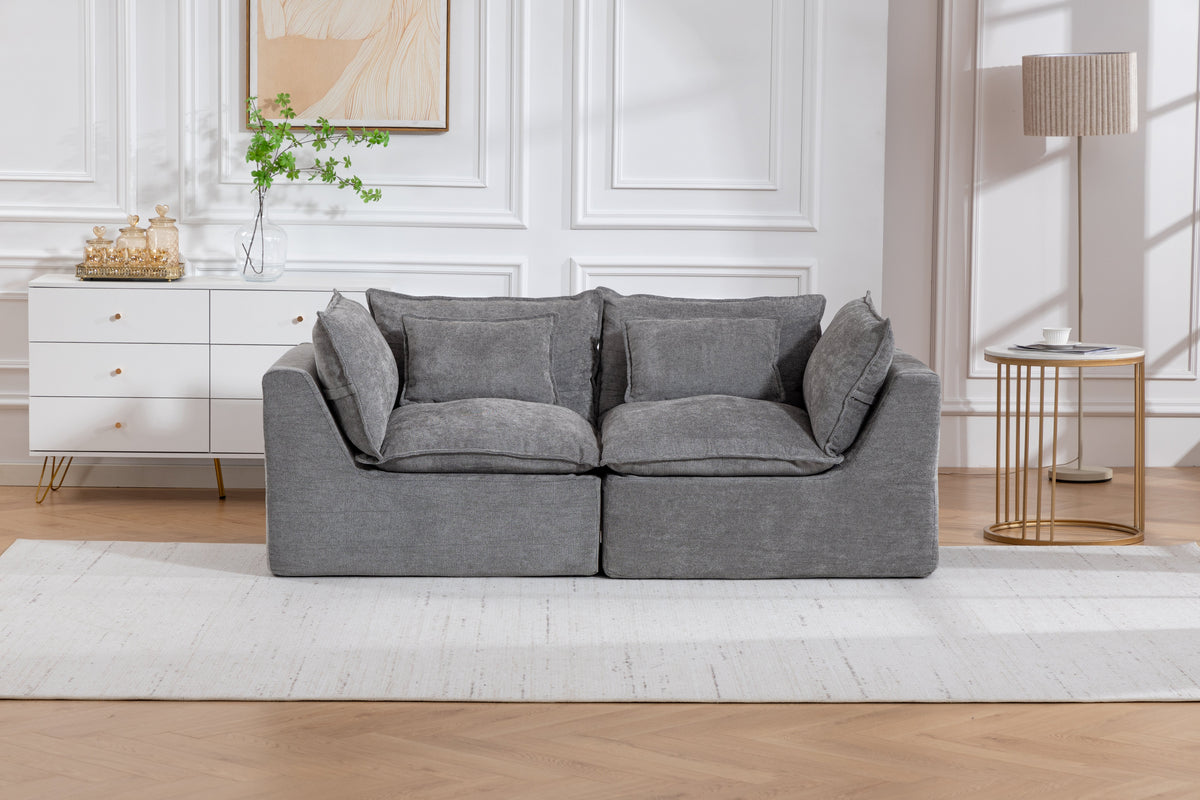 Cloud Couch Oversized Modular Sectional Sofa with Modular Design - Antique Grey