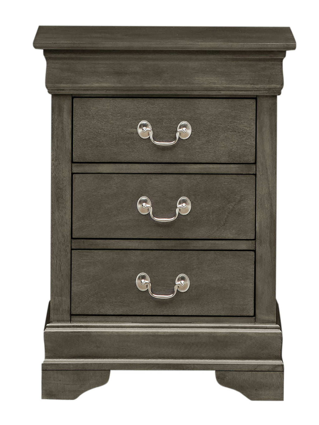 Louis Phillipe Wood Nightstand with Storage Drawers - Multiple Colors