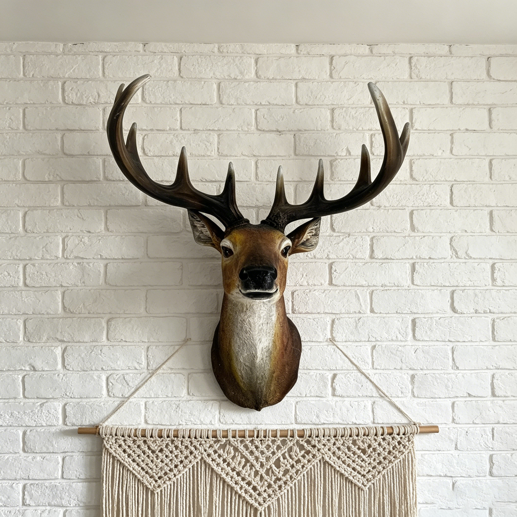 14.57" Wide Stag Head Wall Mount with Realistic Detail - Rustic Resin