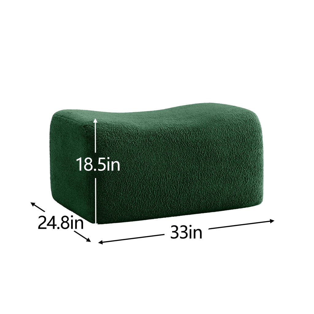 Soft Teddy Fabric Sofa with No Assembly Required - Green or Black