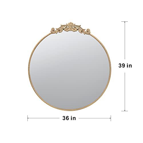 Classic Design Wall Mirror with Baroque-Inspired Frame – Gold or Black