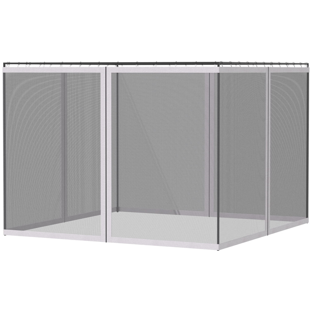 10' x 13' Replacement Mesh Sidewall Netting with Zippers - White